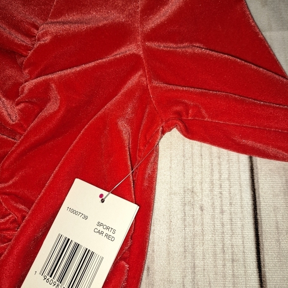 Juicy By Juicy Couture Long Sleeve Velour Bodycon Dress Size XS Sports Car Red - Picture 4 of 9